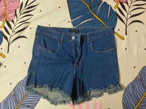 Denim Frayed Shorts