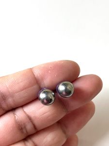 Silver Round Stud Earring