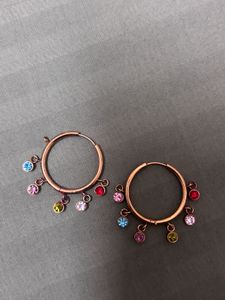 Kaleido Charms – Multicolor Dangle Hoop Earrings