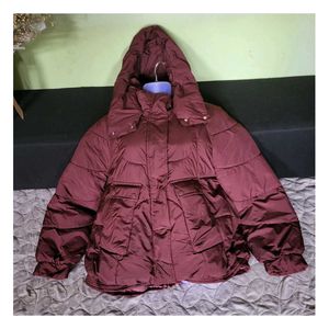 Burgundy Puffer Jacket