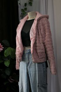 Pink Faux Fur Hooded Jacket