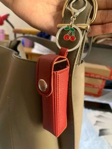 Tira Red Leather Pouch
