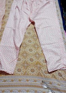 Pure Cotton Kurti Set With New Sare