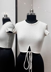 Bershka White Ribbed Top