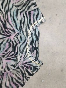 Zebra Print Sheer Top