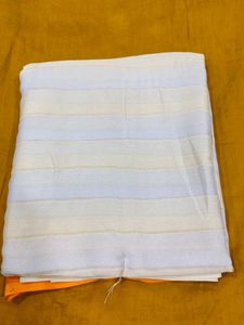 Yellow orange strip pattern saree