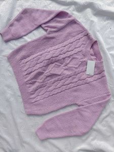Shein Lilac Cable Knit Sweater