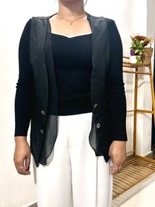 Sheer Black Vest