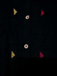 Shirt Type Embroided Front Back Work Maxi Dress