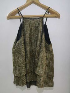🪙Golden Sparkly Cape Top