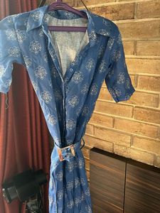 Blue Printed Jumpsuit