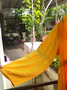 Yellow Chic Flowy Lacy Top