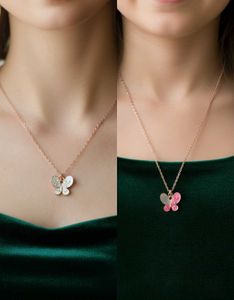 Set Of 2 Butterfly Pendant Necklace