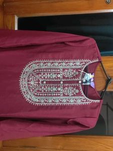Beautiful New Maroon Embroidered Kurti