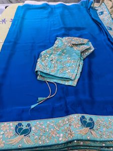Embroidered Aqua Blouse