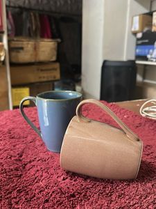 Set of Two Ceramic Mugs Dual Glazed