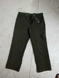 Olive Green Cropped Trousers