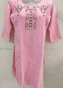 Pink Embroidered Kurta