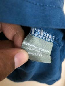 Free Form Blue Long Sleeve Hoodie