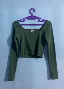 Full Sleeves Cute Crop Top
