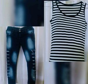 Combo Of Jeans And Top