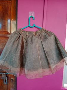 Brown Mini Flair Skirt