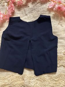 Navy Sleeveless Blouse