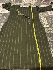 Green Embroidered Kurta