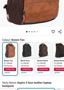 Stylish Backpack - Brown &amp; Black