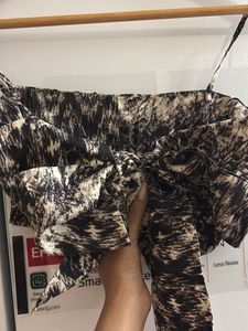 Abstract Print Multi Wear Tie-Front Crop Top