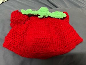 Strawberry Handmade Crochet Cat Beanie