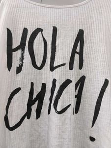 White Graphic Print Top