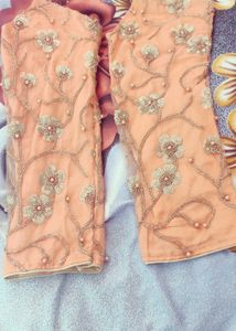 Embroidered Peach lehenga choli