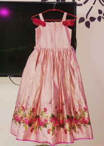 Peach Silk Flower Frock