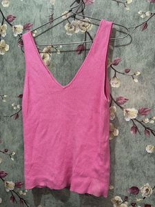 Pink Ribbed Tank Top