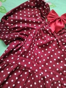 Red Bow + Polka Dot Dress Combo