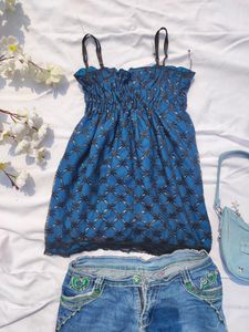 Y2K Blue Sexy Top.