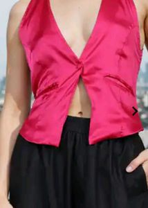 Stylish Pink Backless top