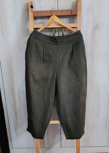 Olive Green Baggi Jean Waist-34 Length 36 Inch