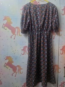 Mid Length Floral Slit Dress