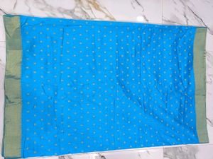 Blue Polka Dot Saree