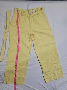 Yellow High-Waisted Wide Leg Pants