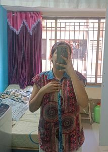 Maroon Printed Designer Top