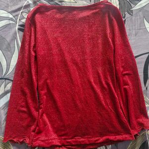 Red Long Sleeve Top