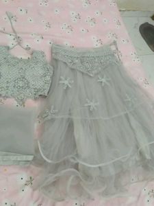 designer  crop top and duppata