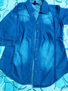 Denim Shirt +denim Ripped jeans