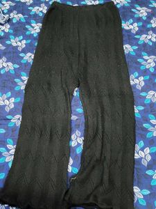 Black Knit Wide Leg Pants