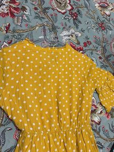 Mustard Polka Dot Maxi Dress