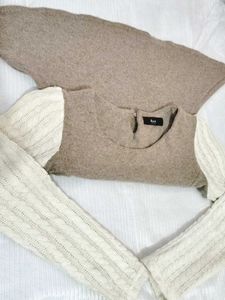 😍Cute Peplum Top with Knit Sleeves