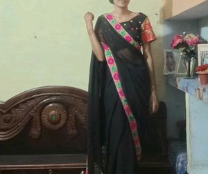 Totally New Wedding Wear Black Saree